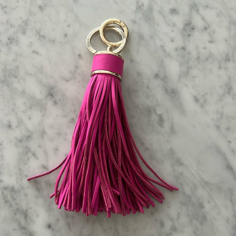 Mark and Graham Oversized Tassle Keychain, NWOT, orchid (pink)